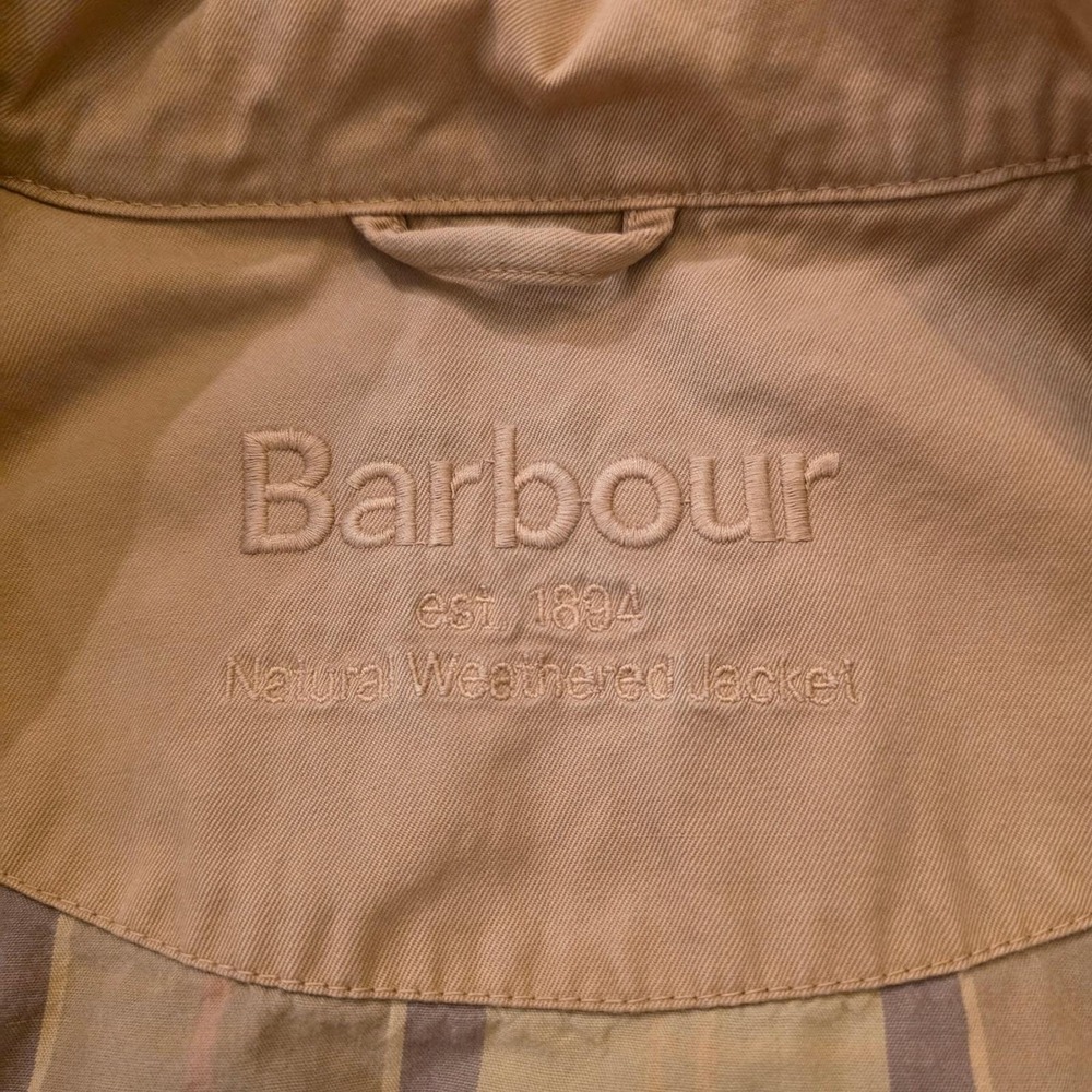 Vtg BARBOUR Men's L Washed Twill Trooper Field Jacket Tan Rugged Preppy‎ Utility - Picture 13 of 14
